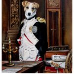 Hond Napoleon, olieverf op doek 50 x 70 cm.