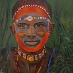 Inheemse man, acryl op doek